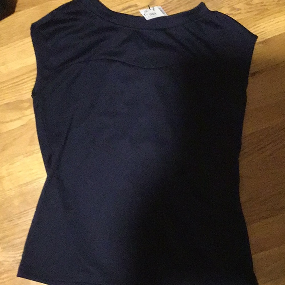 The Limited Navy mock neck cap sleeve top size M